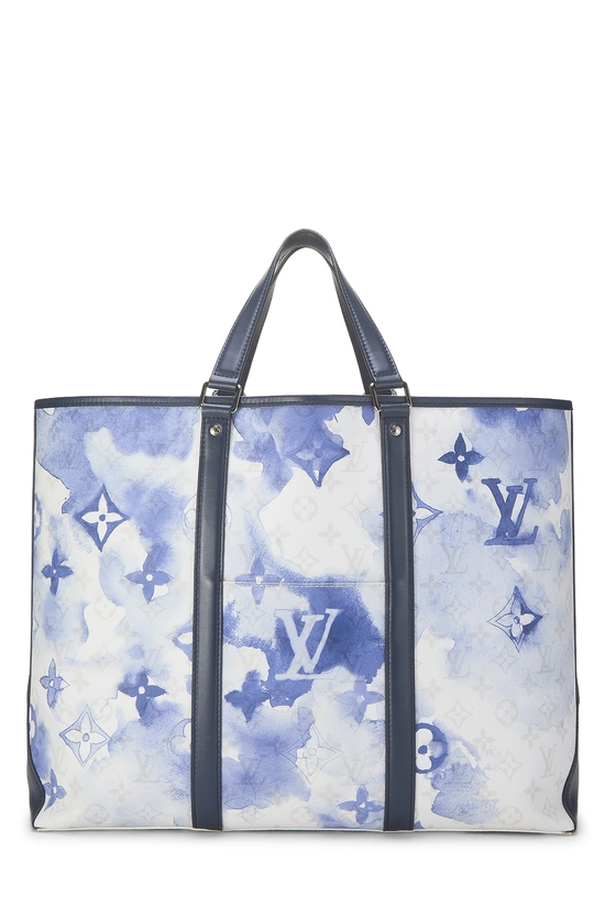 Blue Watercolor Monogram New Tote GM, , large image number 0