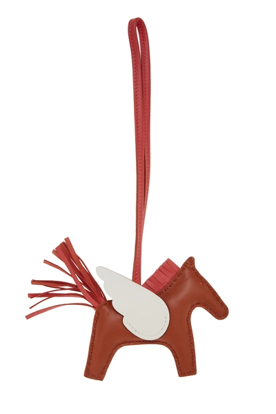 Brown Lambskin Rodeo Pegase Bag Charm PM, , large