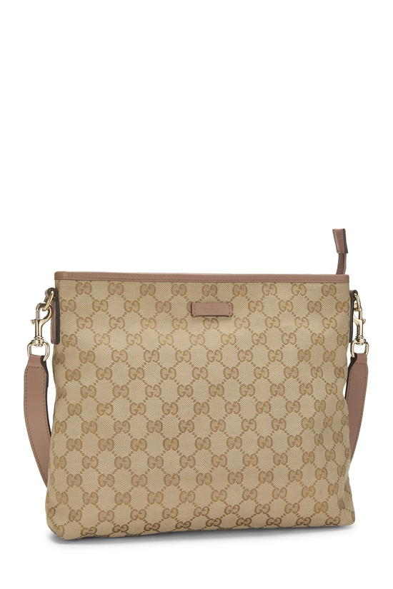 Pink Original GG Canvas Zip Flat Messenger, , large image number 1