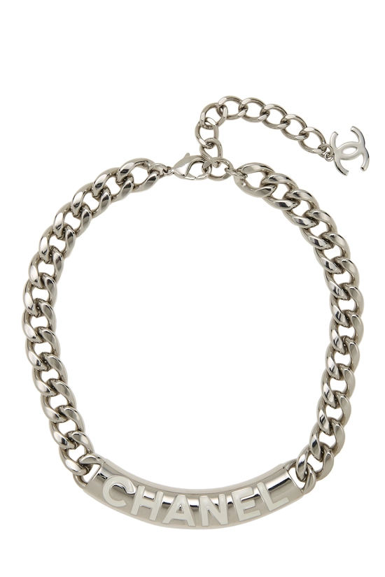 Silver Logo Chain Necklace, , large image number 0