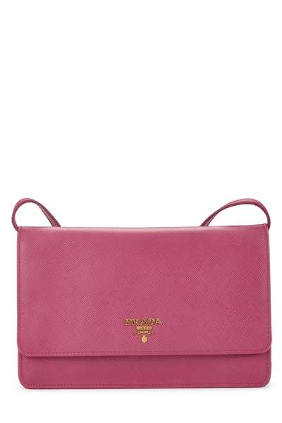 Pink Saffiano Leather Wallet On Chain (WOC)