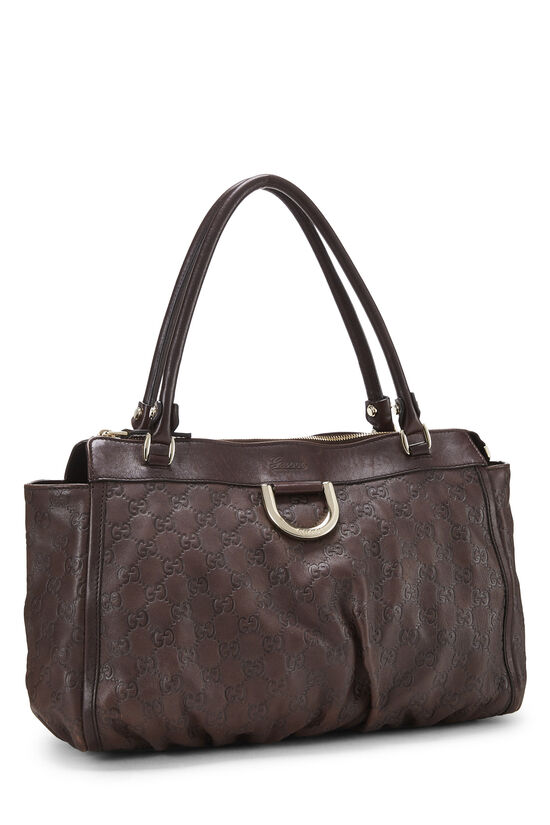 Brown Guccissima D-Ring Abbey Zip Tote, , large image number 1