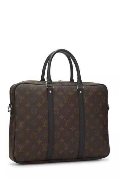 Monogram Macassar Porte Documents-Voyage PM, , large