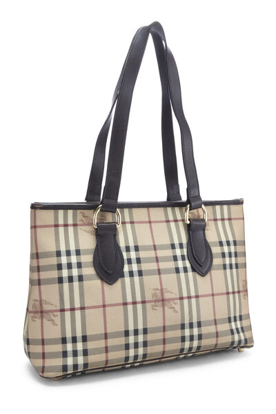 Brown Haymarket Check Coated Canvas Regent Tote Small, , large