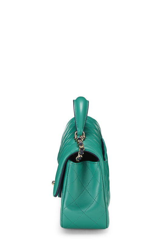 Green Lambskin Top Handle Flap Bag Mini, , large image number 2