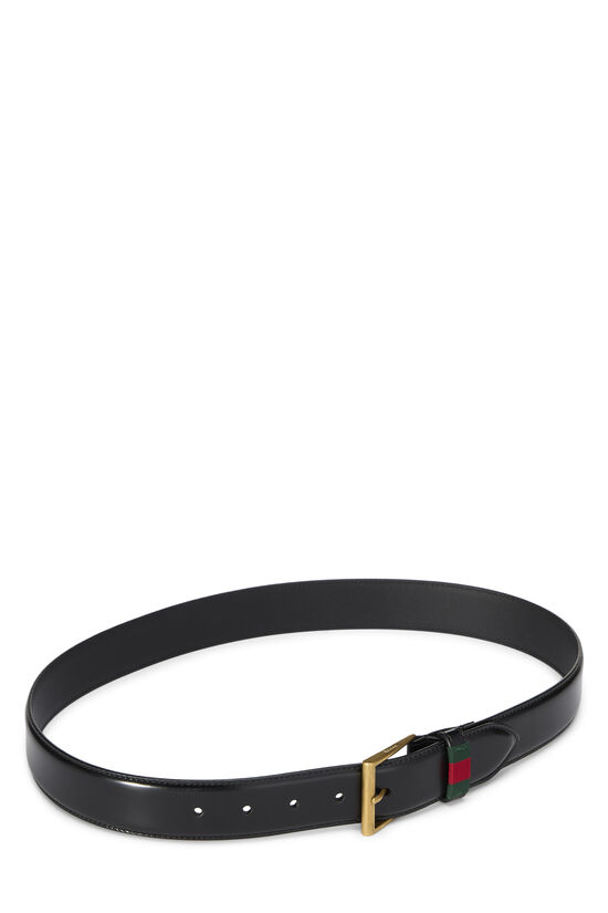Black Leather Belt 85, , large image number 1
