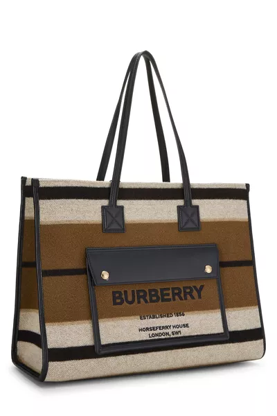 Black Wool Freya Tote Medium, , large