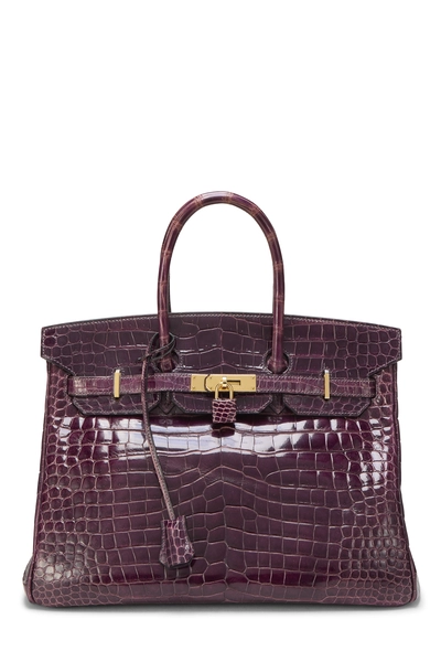 Amethyst Crocodile Porosus Birkin 35