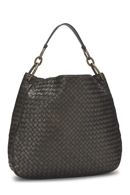 Bronze Intrecciato Leather Loop Hobo Large, , large image number 1