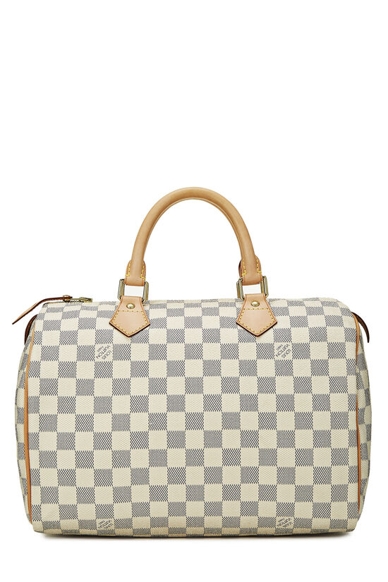 Genuine Louis Vuitton speedy 30 Damier Azur satchel bag