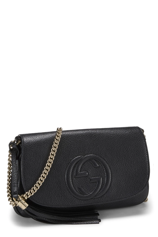 Black Grained Leather Soho Crossbody, , large image number 1