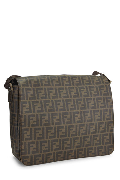 Brown Zucca Coated Canvas Messenger Large, , large