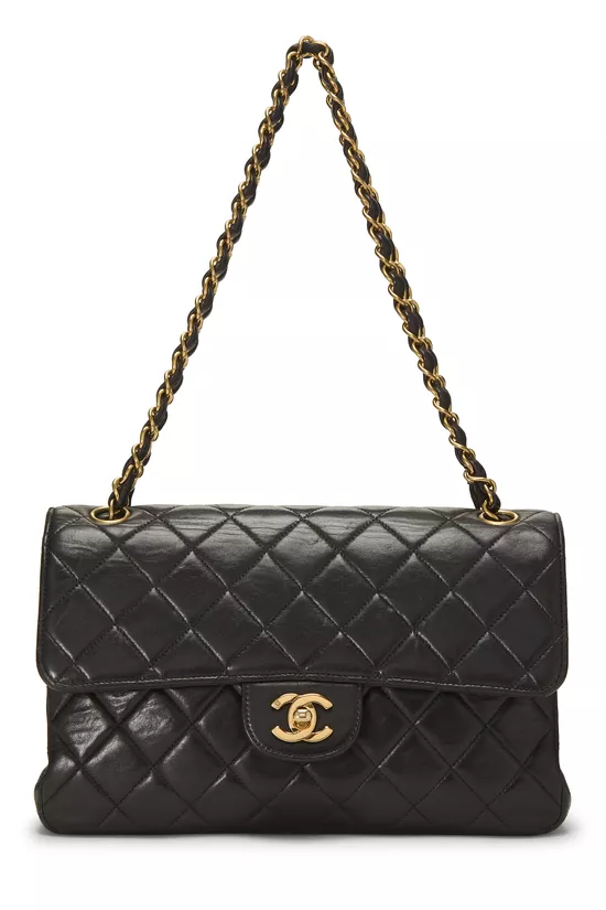 Black Quilted Lambskin Double Sided Classic Flap Medium, , large image number 0