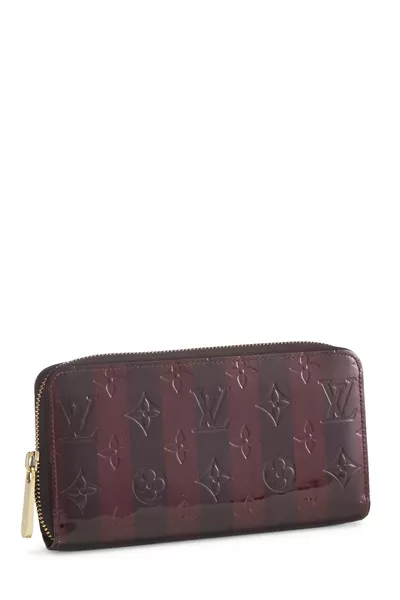 Amarante Rayures Monogram Vernis Zippy, , large