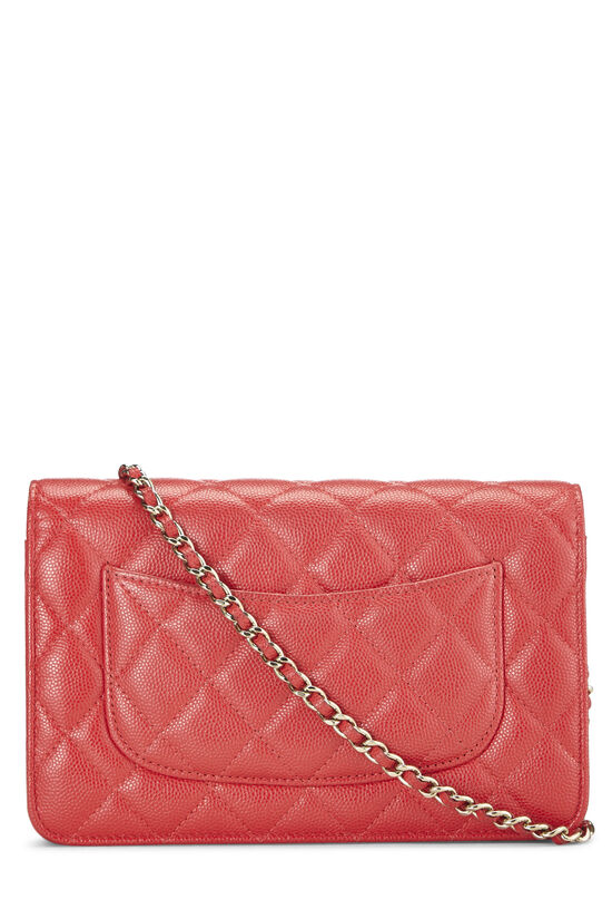 Red Quilted Caviar Classic Wallet on Chain (WOC), , large image number 3