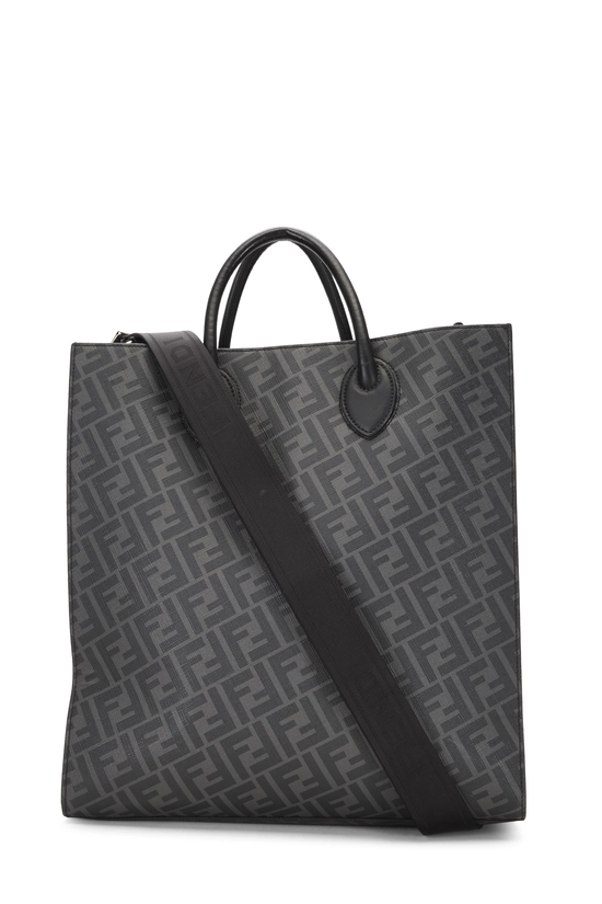 Black Zucca Coated Canvas Vertical Tote Large, , large image number 3