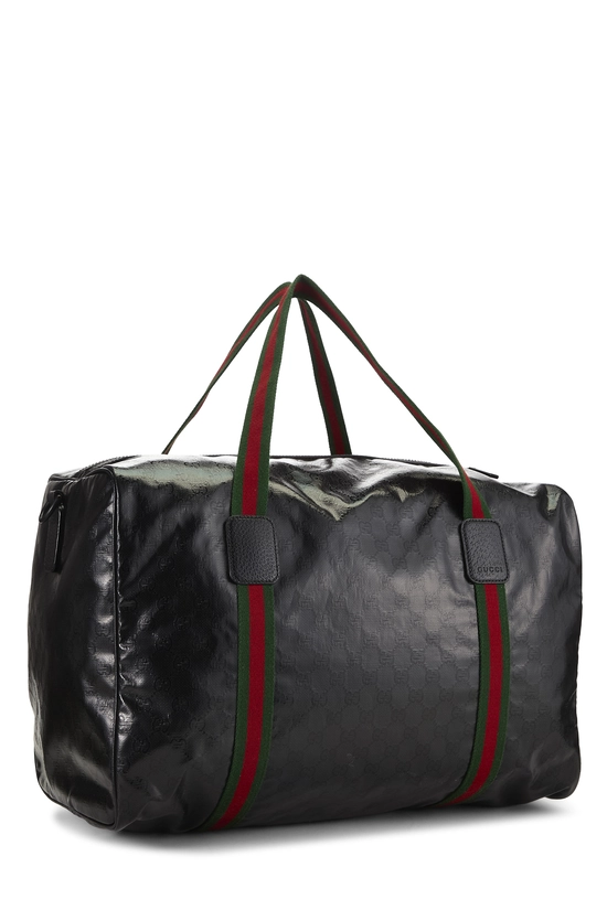 Black GG Crystal Canvas Duffle Bag XL, , large image number 1