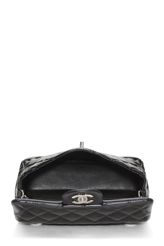 Black Quilted Patent Leather Half Flap Mini, , large image number 5
