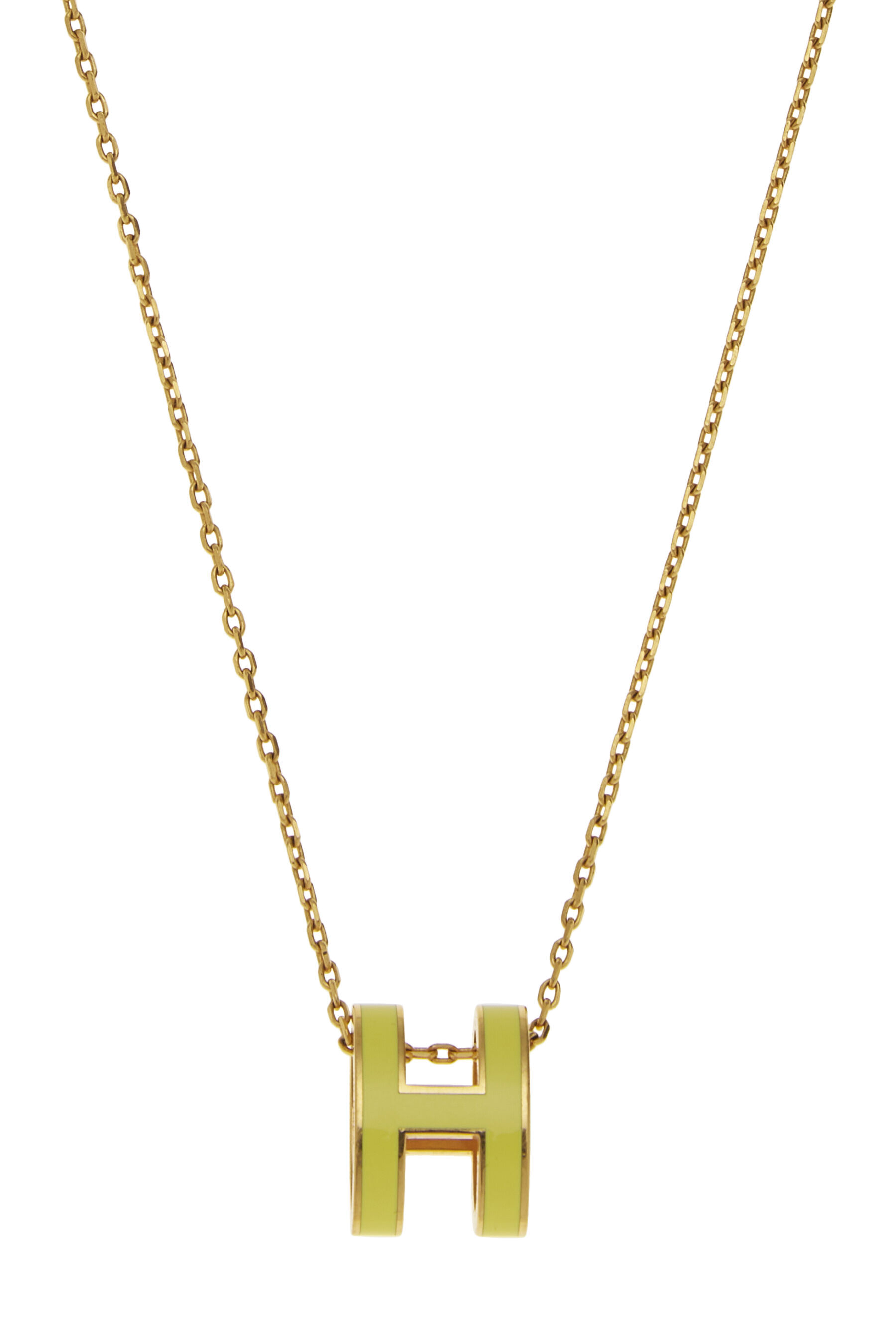 Hermes Mini Pop H Necklace In White & Rose Gold – Found Fashion