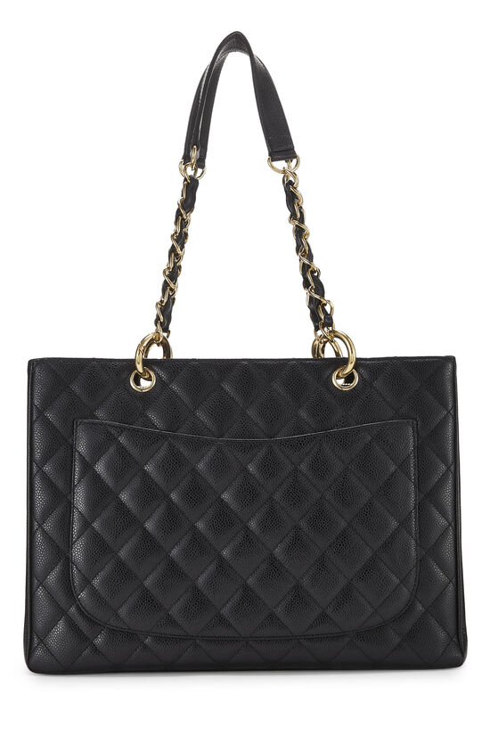 Black Quilted Caviar Grand Shopping Tote (GST), , large image number 3