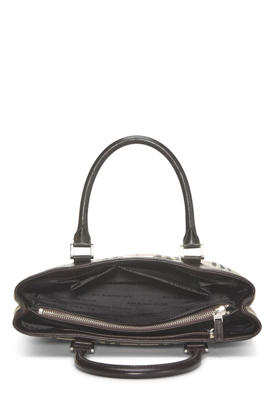 Brown Nylon Check Handbag Small, , large image number 5