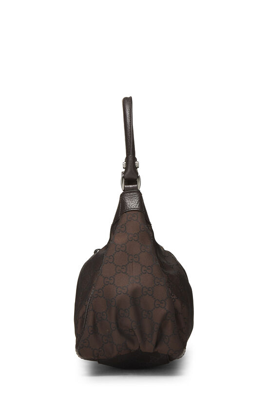 Brown Original GG Nylon D-Ring Abbey Shoulder Bag, , large image number 2