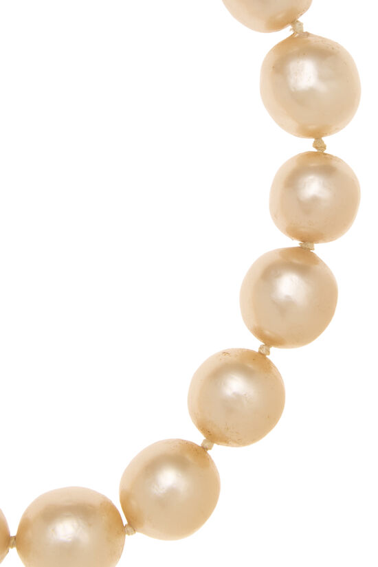 Gold Faux Pearl Necklace, , large image number 1