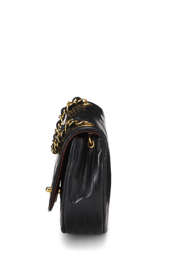 Black Lambskin Round Flap Bag Mini, , large image number 3