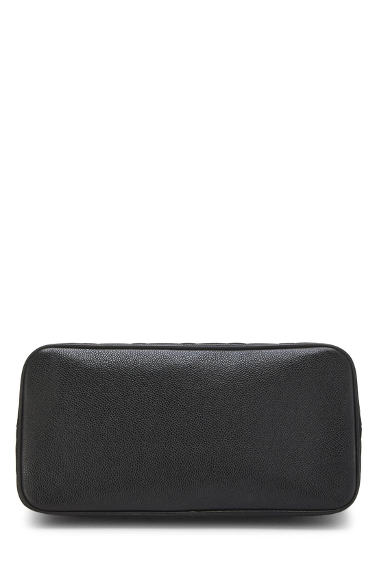 Black Quilted Caviar Medallion Tote, , large image number 4