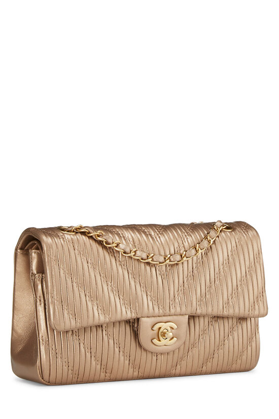 Chanel Medallion Charm Flap Bag Chevron Wrinkled Lambskin Medium