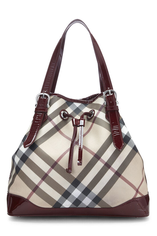Red Nova Check Coated Canvas Clauda Tote, , large image number 1