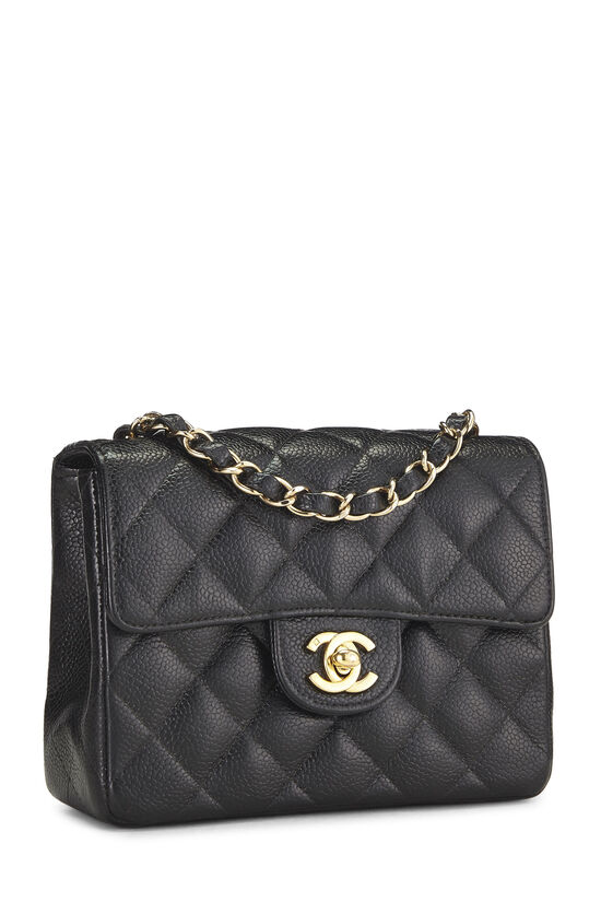 Black Quilted Caviar Half Flap Mini, , large image number 1