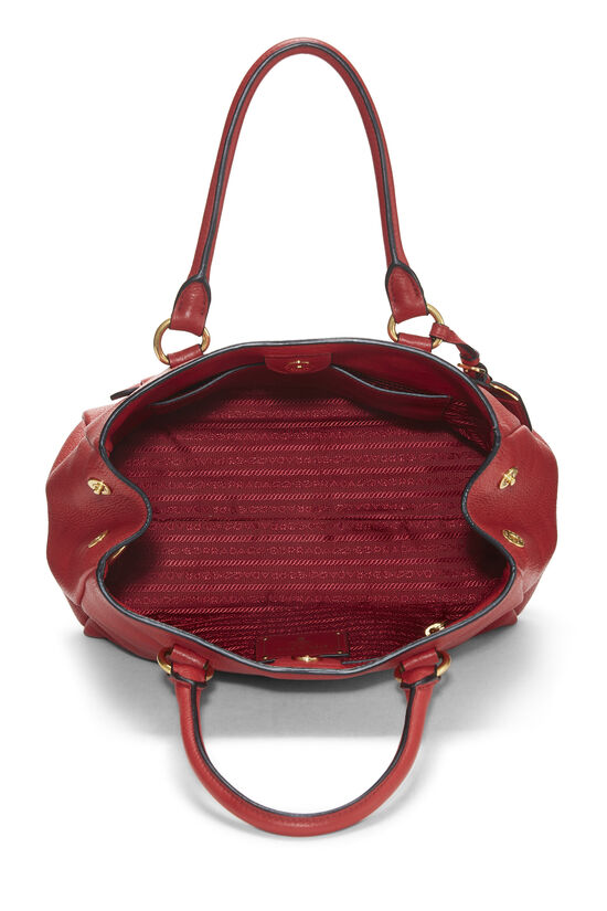 Red Vitello Daino Convertible Tote Small, , large image number 5