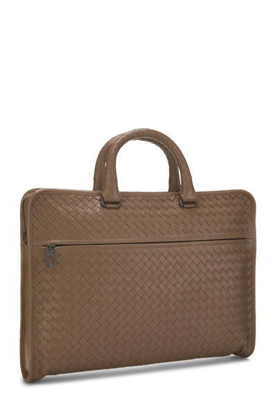 Brown Intrecciato Briefcase, , large