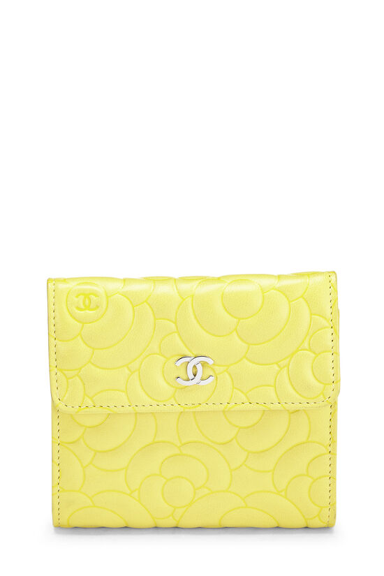 Chanel Yellow Calfskin Camellia Wallet Q6A01J3PYB001