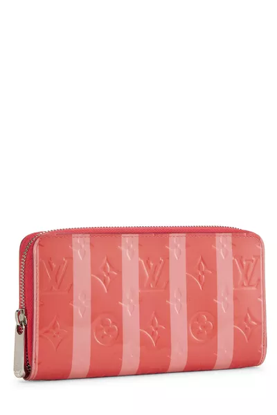 Pink Rayures Monogram Vernis Zippy, , large