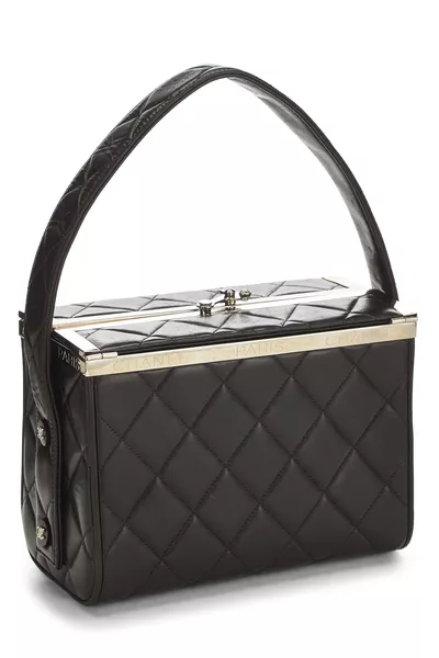 Black Quilted Lambskin Box Vanity Small, , large