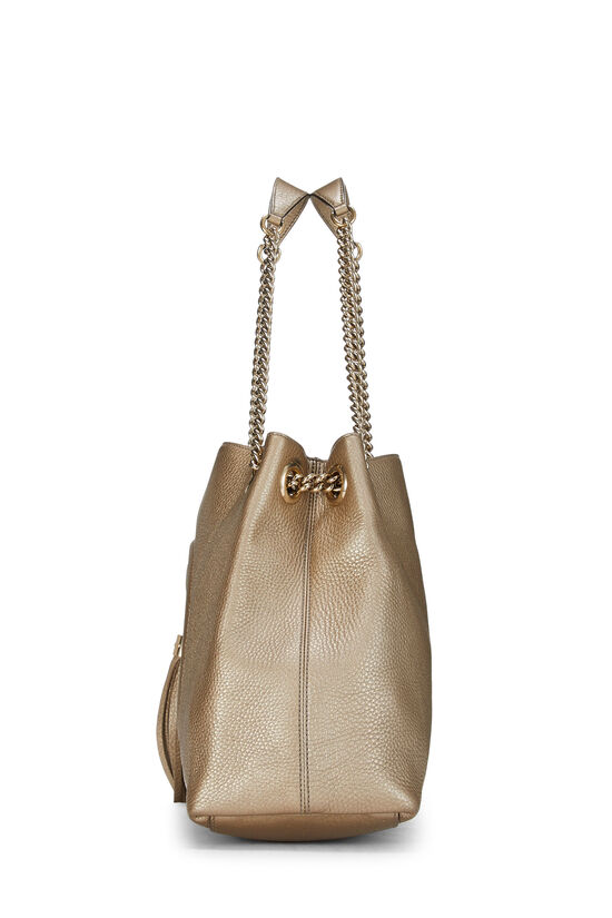 Gold Leather Soho Chain Tote, , large image number 2