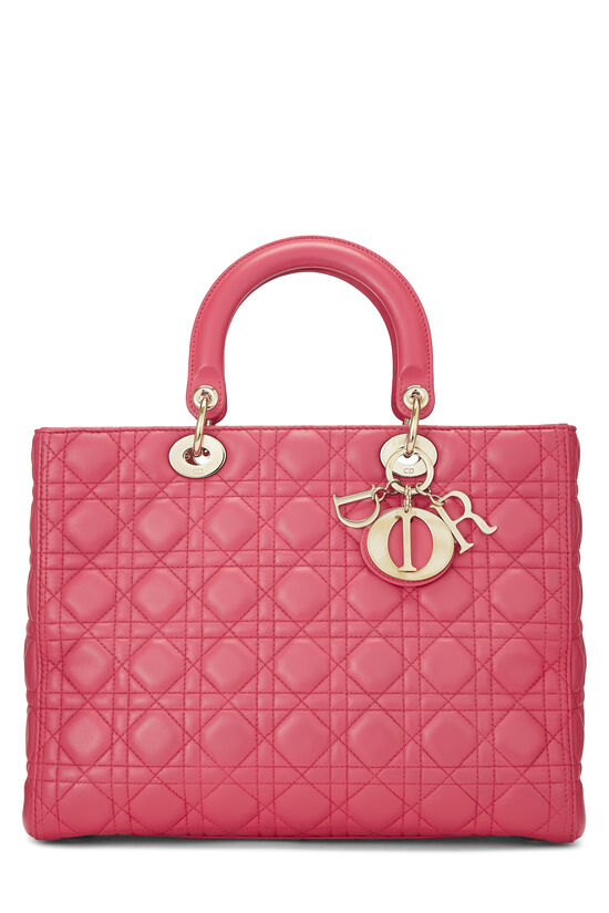 Pink Cannage Quilted Lambskin Lady Dior Large, , large image number 1