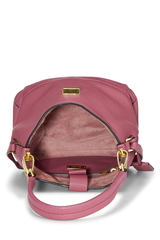 Pink Calfskin Leather Convertible Buckle Handbag, , large image number 5