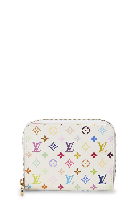 Takashi Murakami x Louis Vuitton White Monogram Multicolore Zippy Coin Purse, , large image number 0