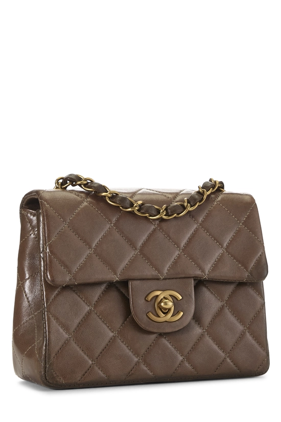 Brown Quilted Lambskin Half Flap Mini, , large image number 1