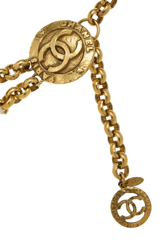 Gold 'CC' Chain Belt 2, , large image number 1