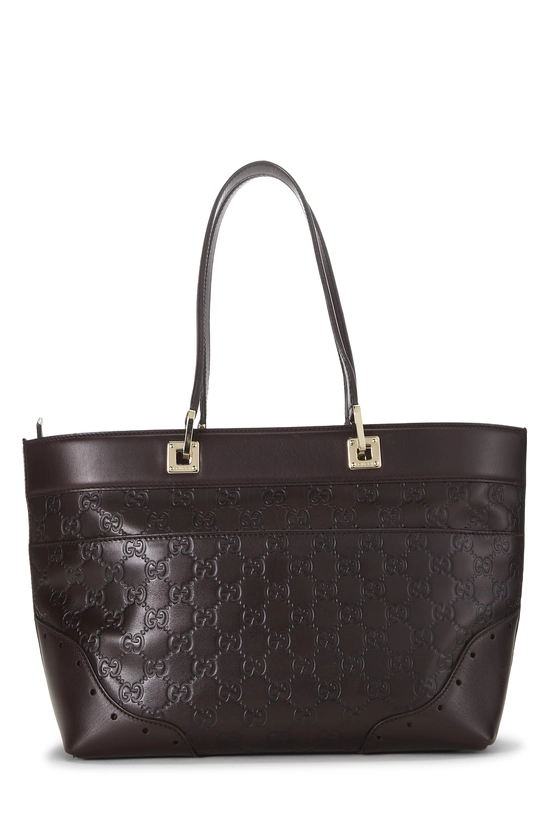 Brown Guccissima Leather Punch Tote, , large image number 3