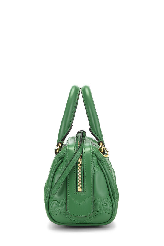 Green Leather GG Marmont Matelass&eacute; Bowler Mini, , large image number 2