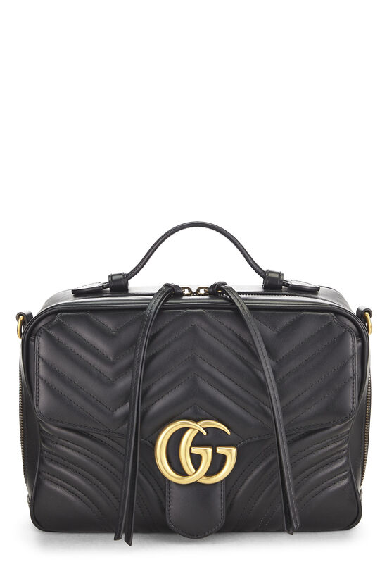 Black Leather GG Marmont Shoulder Bag Small, , large image number 0