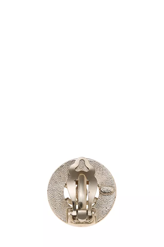 Silver 'CC' In Circle Earrings, , large image number 1