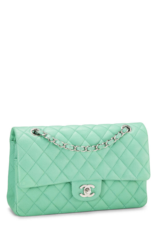 Green Quilted Caviar Classic Double Flap Medium, , large image number 2