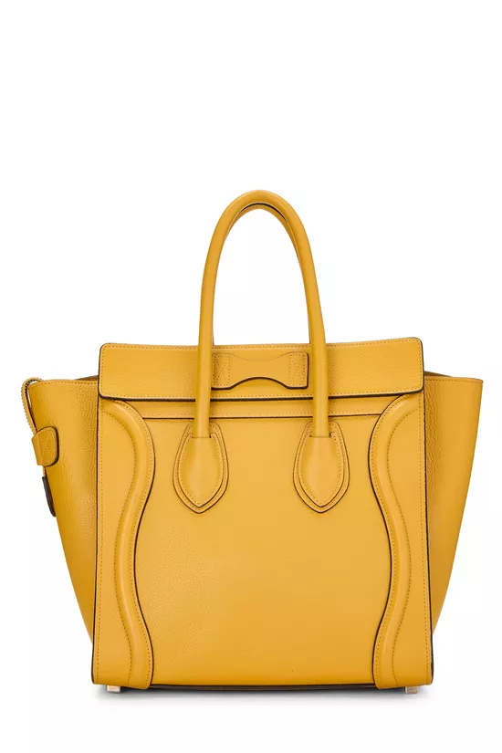 Yellow Drummed Calfskin Luggage Micro, , large image number 3