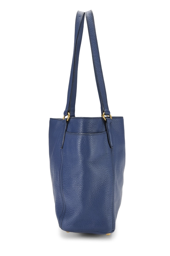 Blue Vitello Daino Side Pocket Tote, , large image number 2